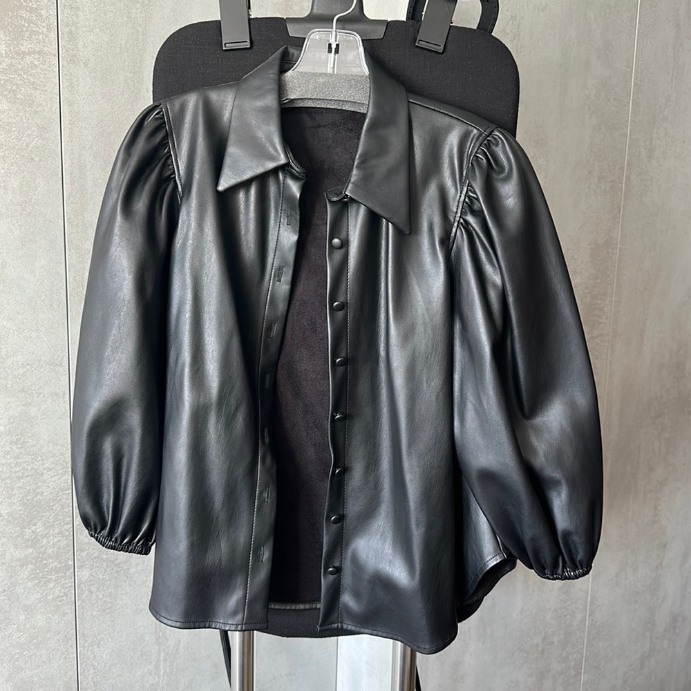Zara Faux Leather Shirt size S